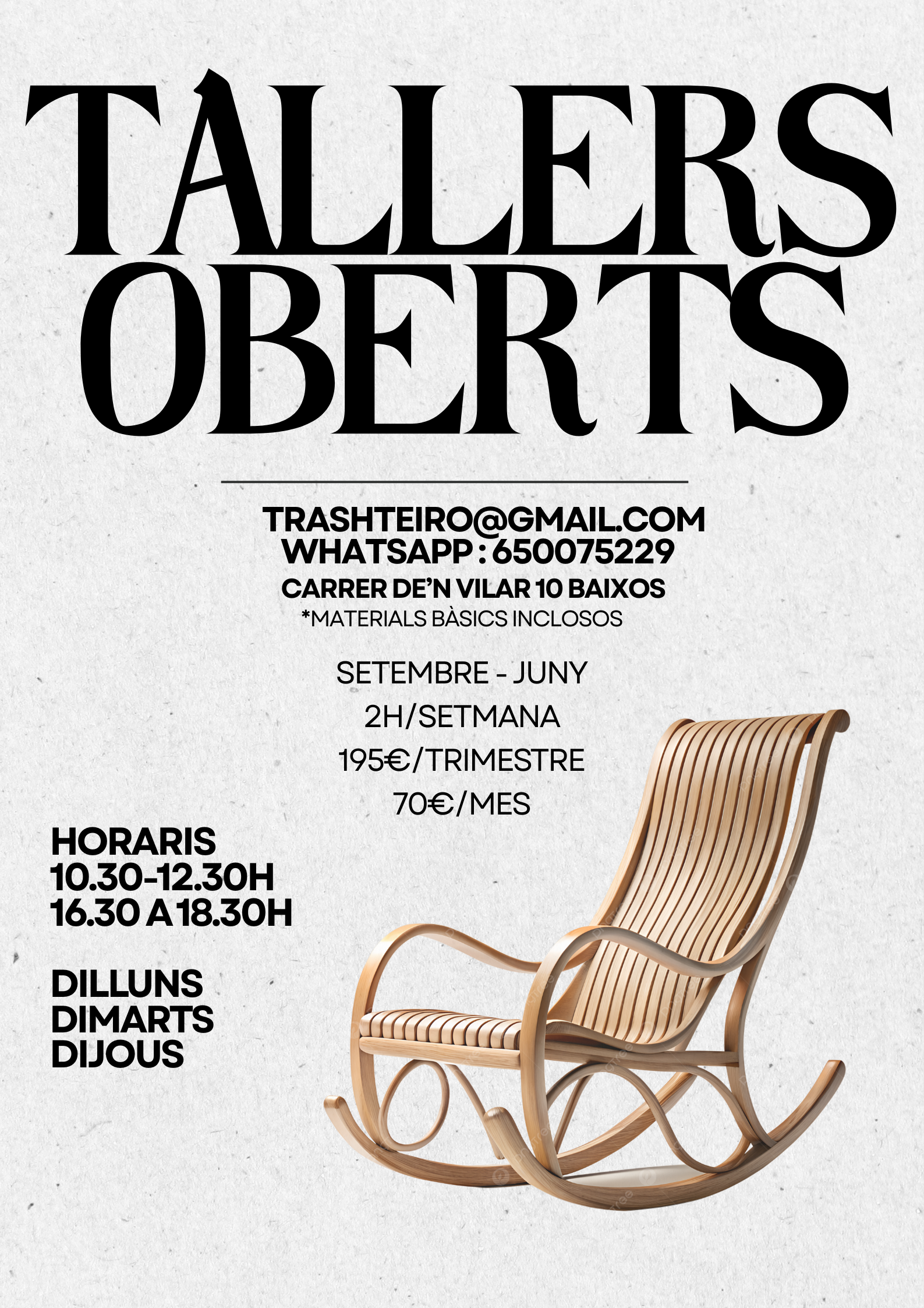 Cartell dels tallers de restauració